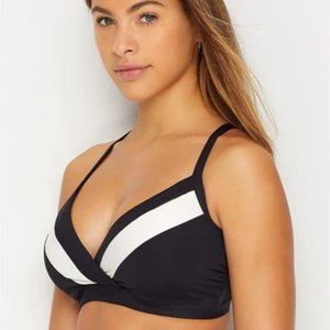 NWT Seafolly X Revolve Pop Block Wrap Front DD Cup Bralette in Black
